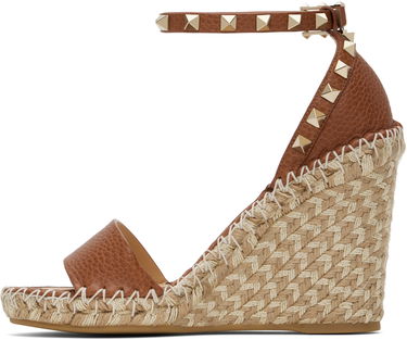 Nega čevljev Valentino Valentino Garavani Double Rockstud Grainy Calfskin Wedge Espadrilles Rjava | 6W2S0090FEQ, 2