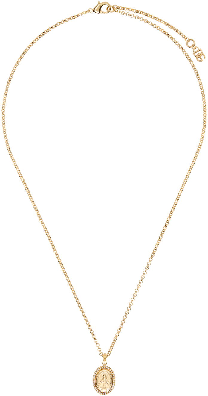 Ogrlica Dolce & Gabbana Gold Graphic Pendant Necklace Večbarvna | WNN5D6W1111