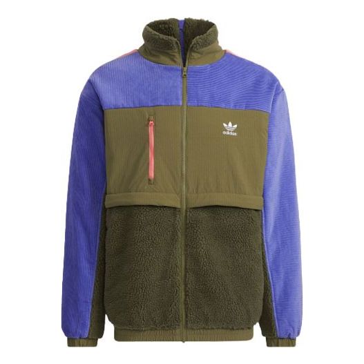 Jakna adidas Originals adidas Originals High Collar Colorblock Splicing Jacket Zelena | HE6614