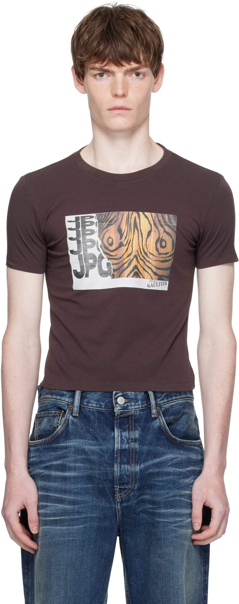 Majica Jean Paul Gaultier Jean Paul Gaultier Printed Wood T-Shirt Rjava | 25/03-W-TO294-J002-710060