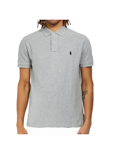 Polo majica Polo by Ralph Lauren Custom Slim Fit Mesh Polo Shirt Siva | 710782592003