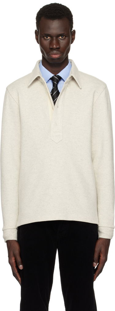 Pleteni pulover Tom Ford TOM FORD Cotton Blend Rugby Polo Bež | JPL017-JMC049S25, 0
