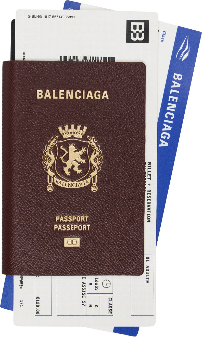 Denarnica Balenciaga Burgundy Passport Long Wallet Rjava | 787777 2AA3R