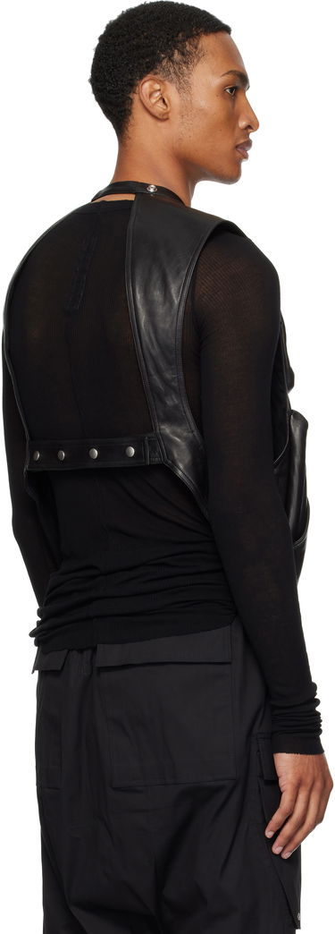 Telovnik Rick Owens Rick Owens Concordians Cargo Leather Vest Črna | RU02E1767 LBY, 2