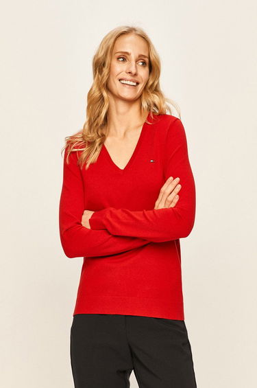Pleteni pulover Tommy Hilfiger Regular Fit Sweater Rdeča | WW0WW25294.NOS, 0