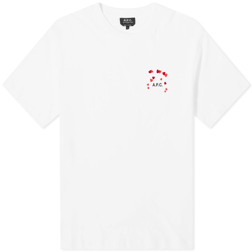 Majica A.P.C. Valentines Logo T-Shirt Bela | COEIO-M26374-AAB