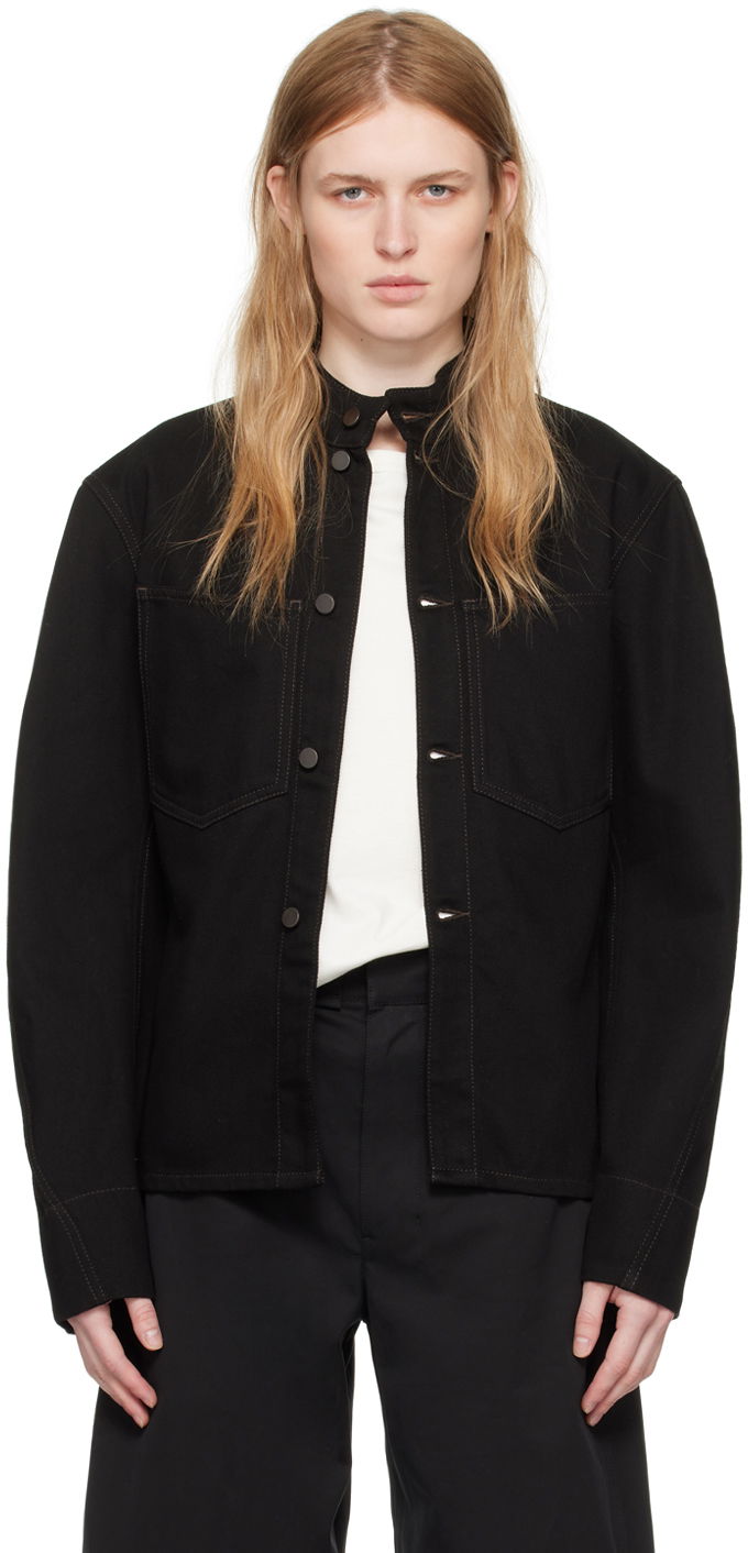 Jakna LEMAIRE Lemaire Curved Sleeve Denim Jacket Črna | JA1044 LD1004