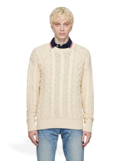 Pleteni pulover Polo by Ralph Lauren Fisherman's Sweater Bež | 710909196001