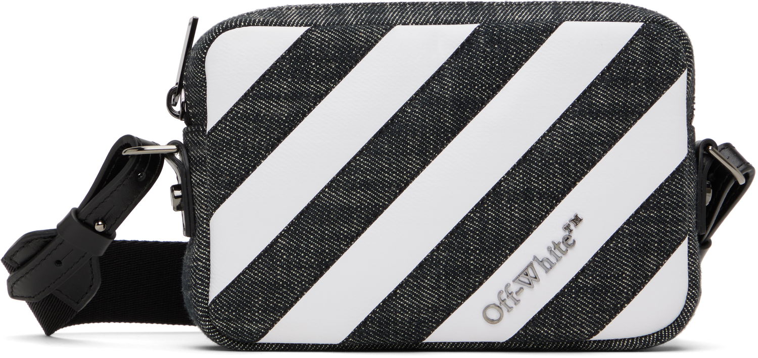 Torba za čez ramo Off-White Off-White Diagonal Striped Camera Bag Bela | OWNN18FS25FAB0021000, 0