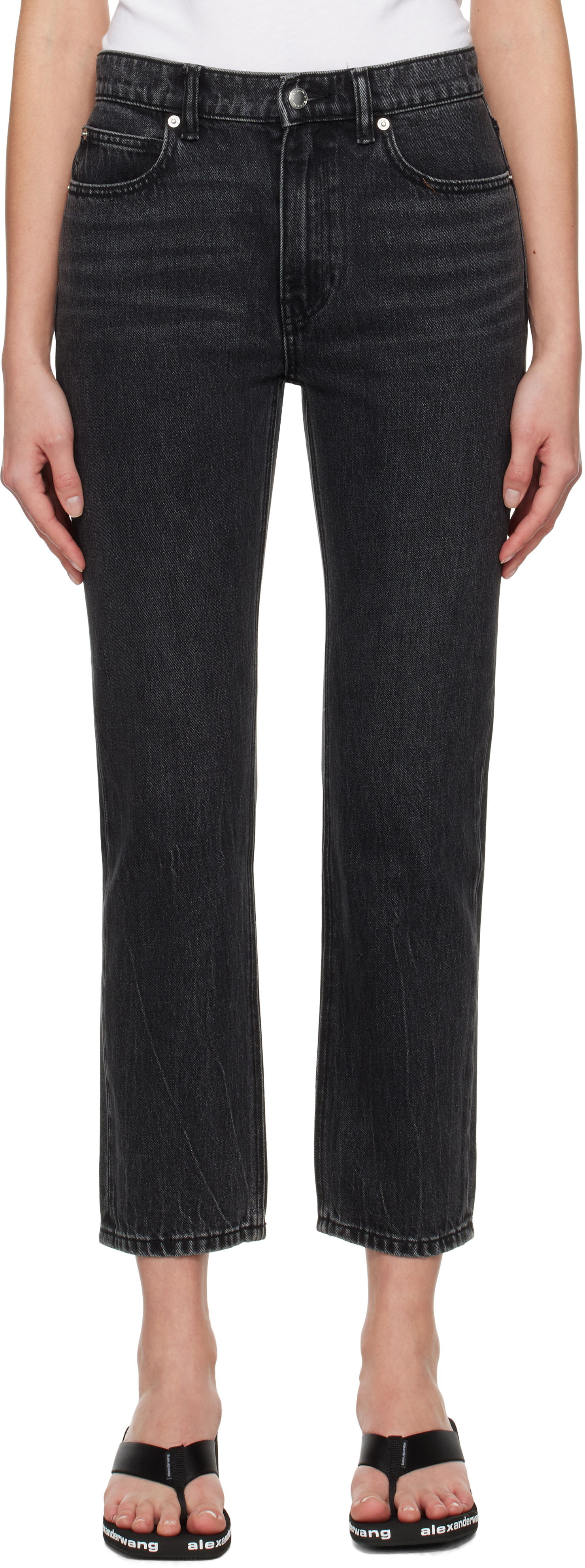 Kavbojke Alexander Wang OG High-Rise Stovepipe Jeans Črna | 4DC1254607, 0