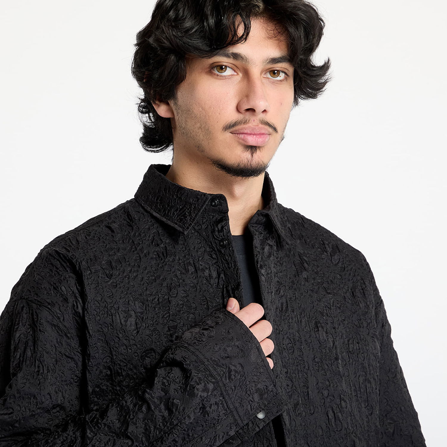 Srajce HELIOT EMIL HELIOT EMIL Ventifact Textured Button-Down Shirt Črna | PRESS25_M_05_059_BLK01, 1