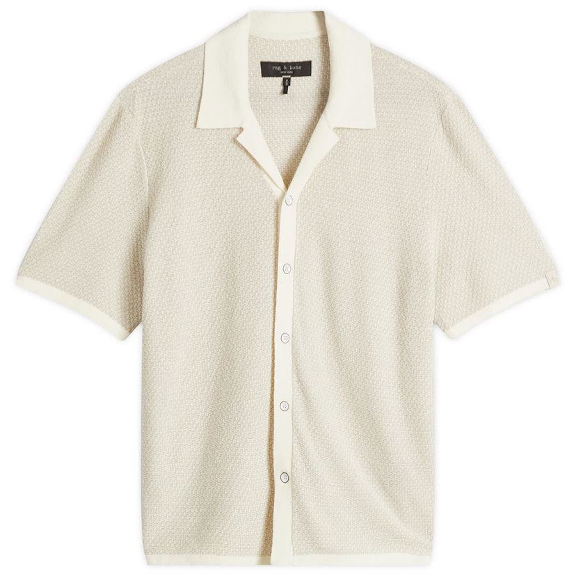 Srajce rag & bone Rag & Bone Avery Zig-Zag Towelling Shirt, Size Large Bela | MBS25S036YF36-IVO
