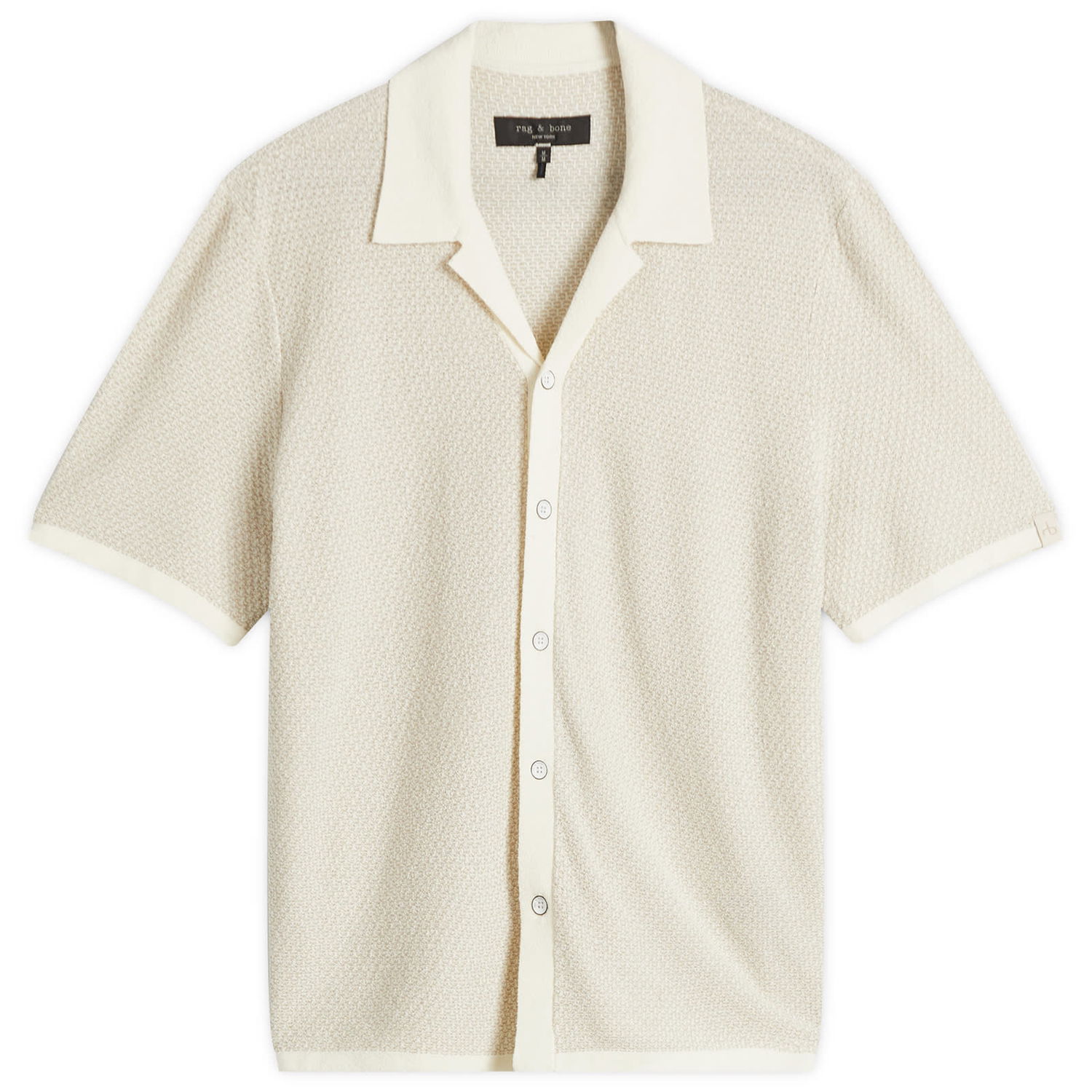 Srajce rag & bone Rag & Bone Avery Zig-Zag Towelling Shirt, Size Large Bela | MBS25S036YF36-IVO, 0