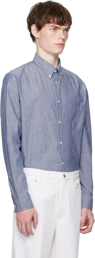Srajce A.P.C. A.P.C. Edouard Embroidered Shirt Modra | COHDV-H12509, 4