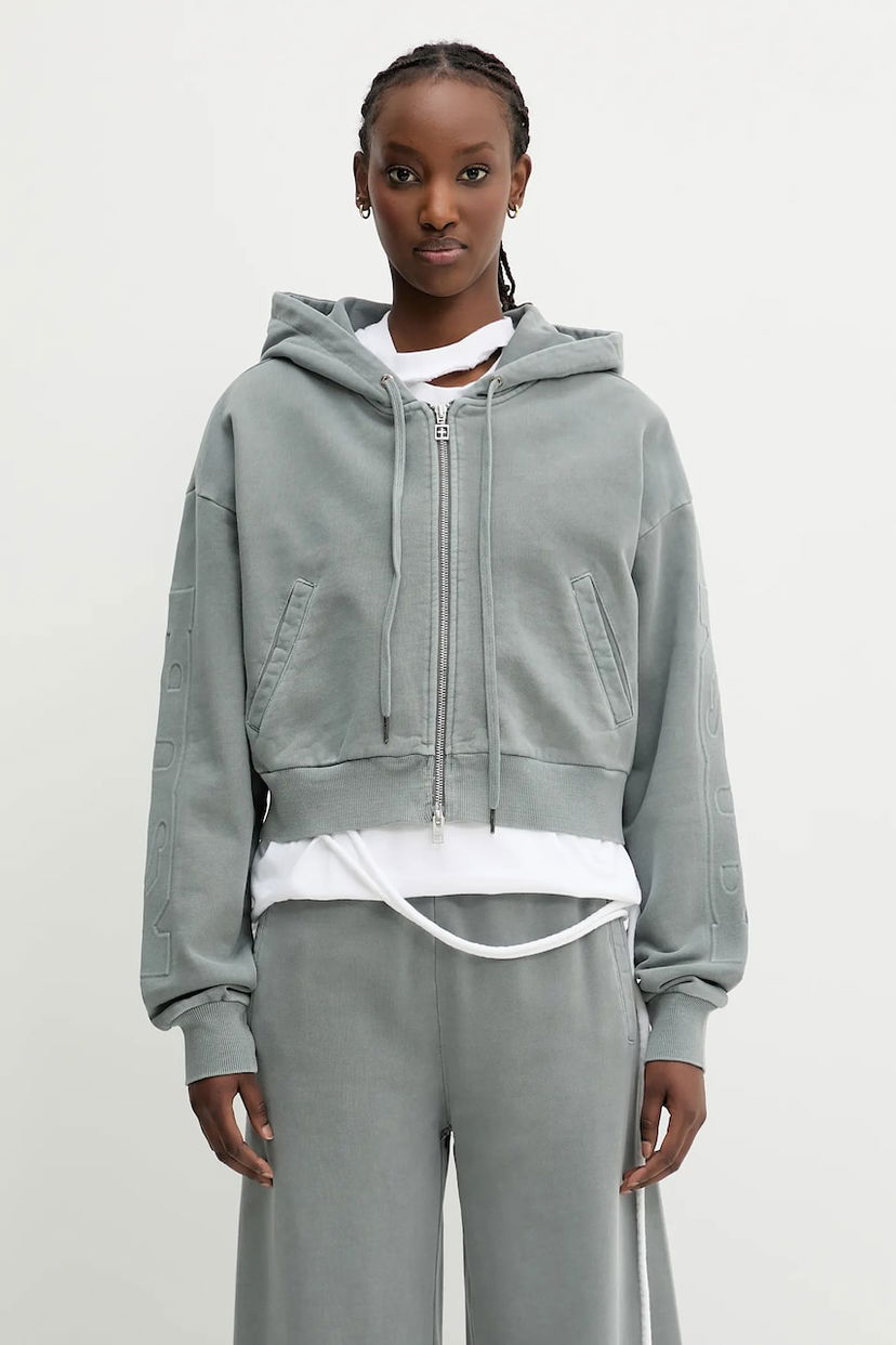 Pulover Ksubi KSUBI Sott Origin Cropped Hoodie Siva | WSP25FL003