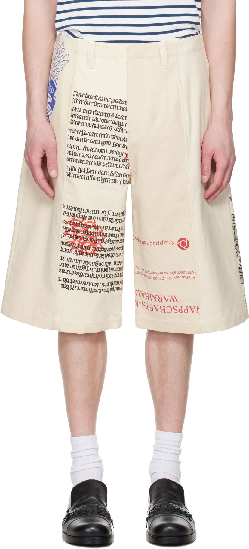 Kratke hlače Marine Serre Marine Serre Regenerated Tote Bags Cargo Shorts Bež | USH006A UWOV0009