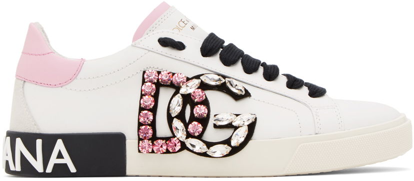 Superge in čevlji Dolce & Gabbana White Portofino Vintage Sneakers Bela | CK2203 AO900