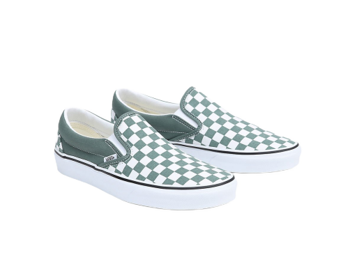Superge in čevlji Vans VANS Chaussures Color Theory Classic Slip-on (color Theory Checkerboard Duck Green) Femme Vert, Taille 34.5 Zelena | VN0A5JMHYQW