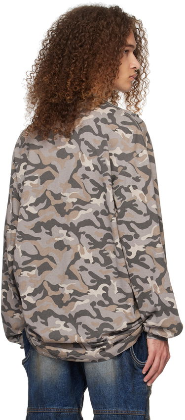 Pleteni pulover We11done We11done Camo Long Sleeve T-Shirt Siva | WD-TT0-24-792-U-GY, 2