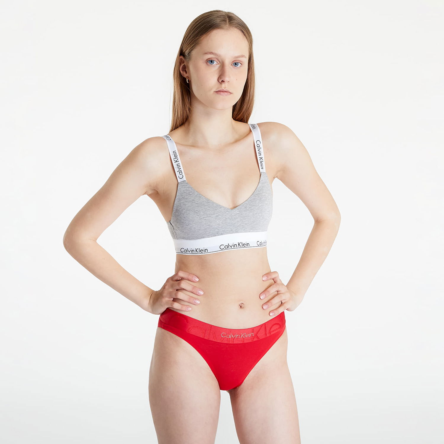 Modrček CALVIN KLEIN Modern Cotton Light Lined Bralette Siva | QF7059E P7A, 0