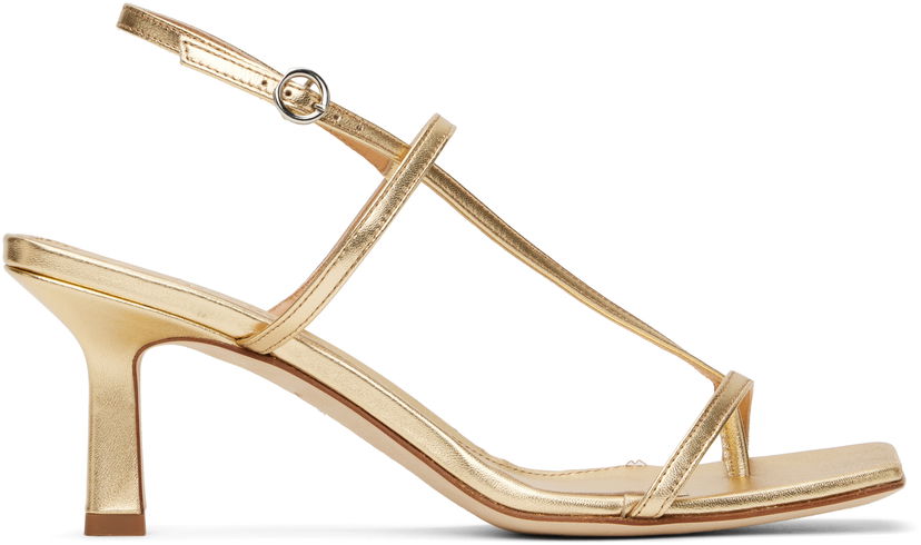 Modni dodatki Aeyde Aeyde Elise Leather Toe-Post Heeled Sandals Kovinski | A11-HS-ASTS65CI-0121-902-007