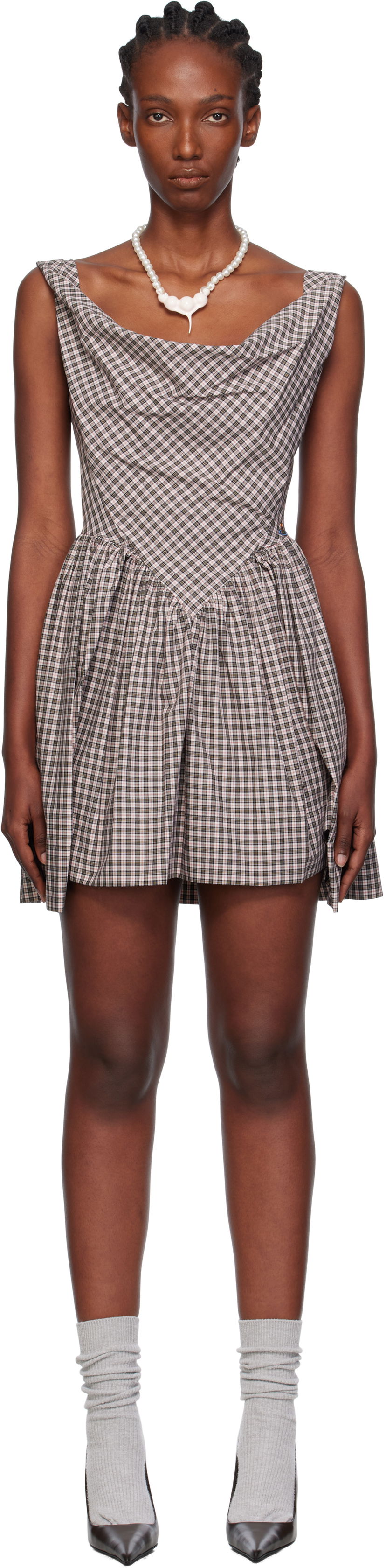 Obleke Vivienne Westwood Vivienne Westwood Sunday Plaid Mini Dress Večbarvna | 1101039H-W0178-