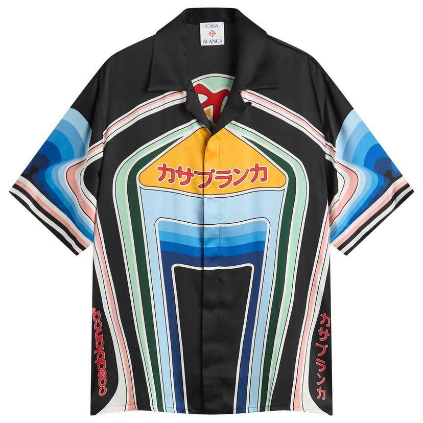 Srajce Casablanca Casablanca Graphic Short Sleeve Shirt, Size Large Črna | MPF25-SH-003-06