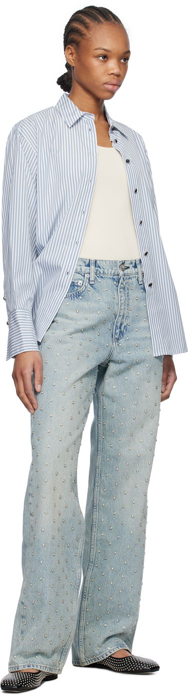Kavbojke rag & bone rag & bone Shea Relaxed Straight Jeans Modra | WDD24H2998RGDE, 3