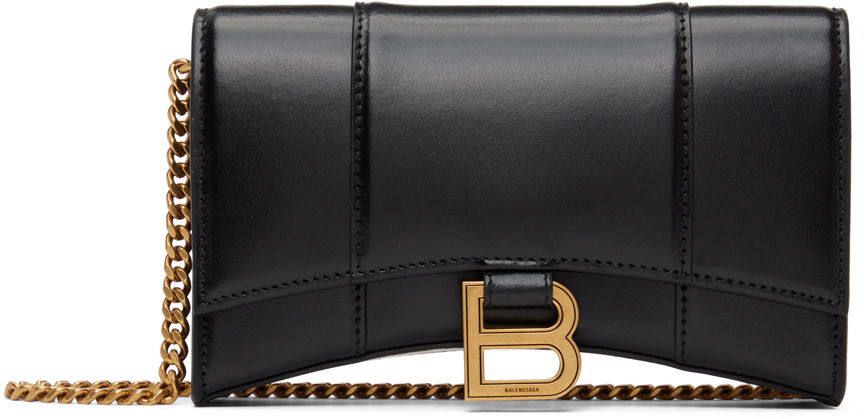 Torba za čez ramo Balenciaga Hourglass Shoulder Bag Črna | 656050 1QJ4M, 0