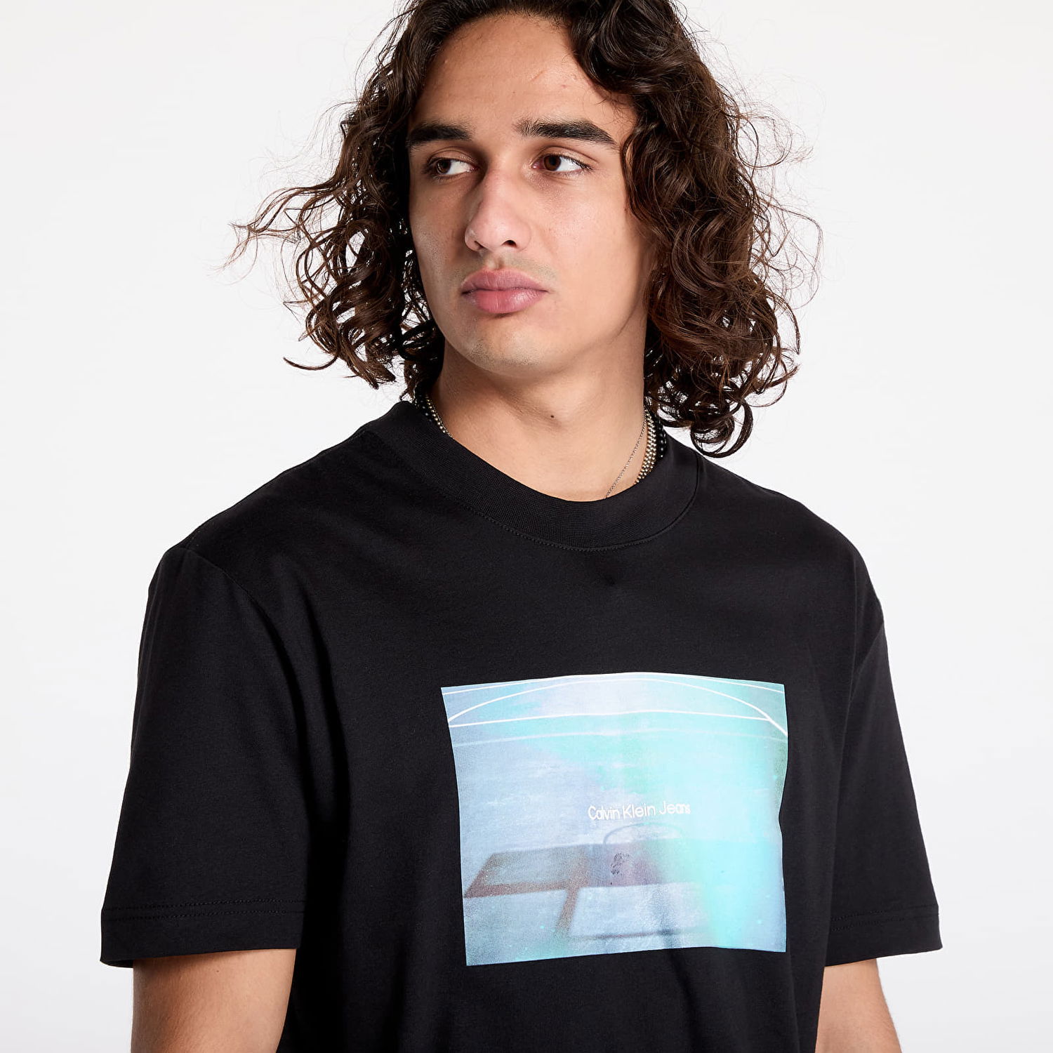 Majica CALVIN KLEIN Basketball Court Graphic Tee Črna | J30J326869 BEH, 1