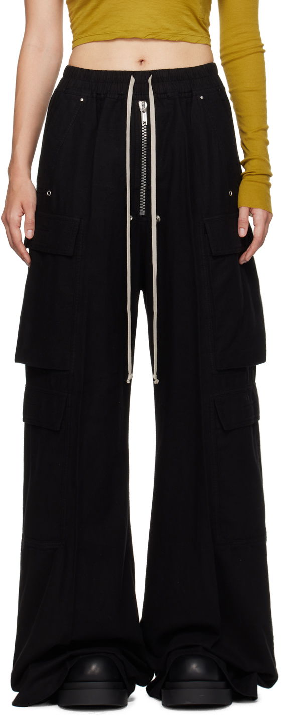 Cargo hlače Rick Owens Double Cargo Jumbo Belab Trousers Črna | DS02D2324 CFL
