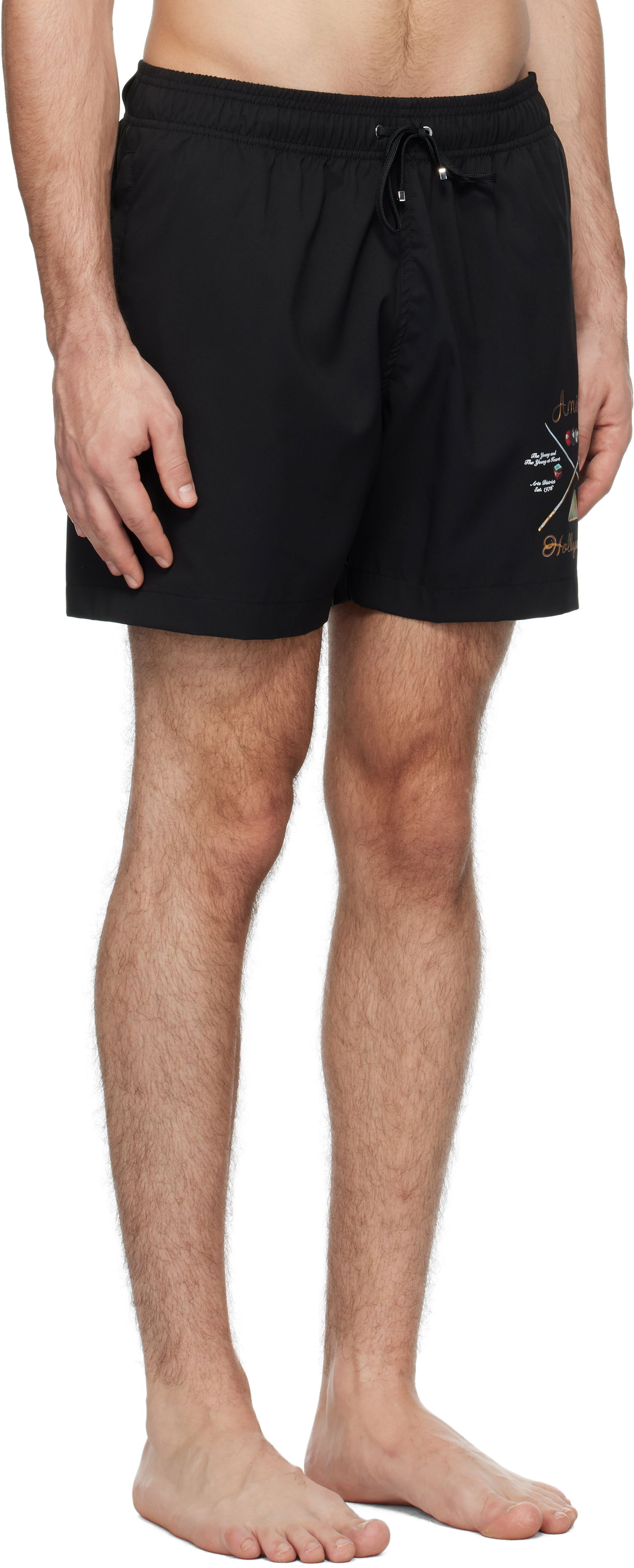 Kopalke AMIRI 'Pool Cue' Print Swim Shorts Črna | AMSWTK1026, 1