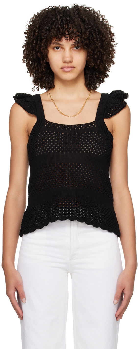 Majica brez rokavov A.P.C. Crocheted Tank Top Črna | COGDI-F23305