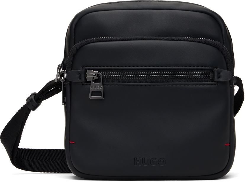 Torba za čez ramo BOSS HUGO Reporter Faux-Leather Bag Črna | 50535705