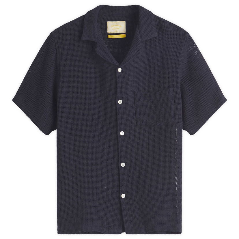 Srajce Portuguese Flannel Portuguese Flannel Salva Mesh Vacation Shirt, Large Mornarica | SS25-081-NVY