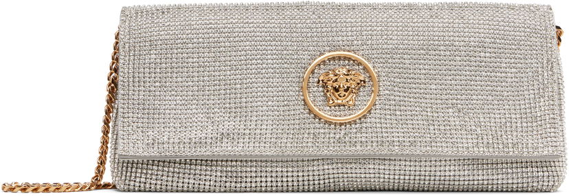 Torbica Versace Versace 'La Medusa' Crystal Clutch Kovinski | 1019867_1A15325