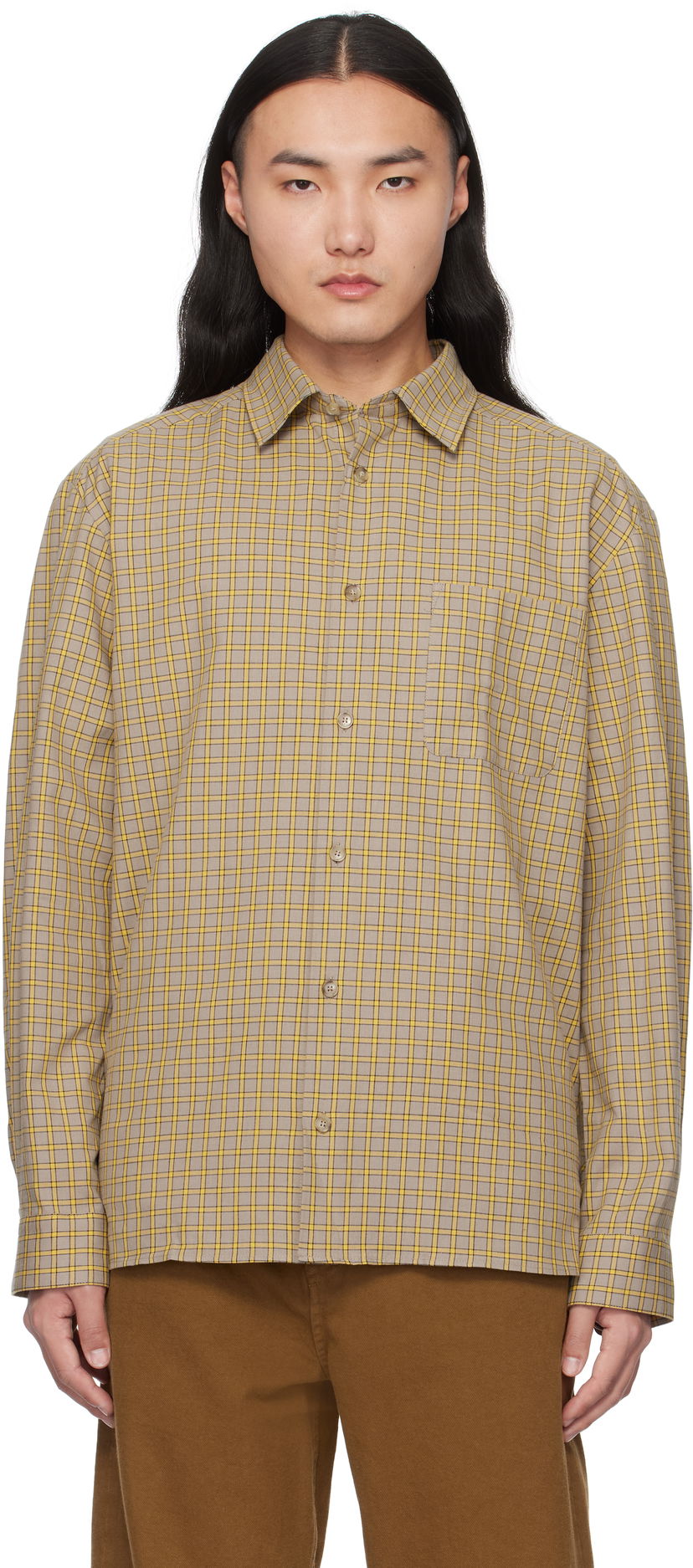 Srajce A.P.C. Plaid Relaxed Shirt Bež | COHFD-H12532
