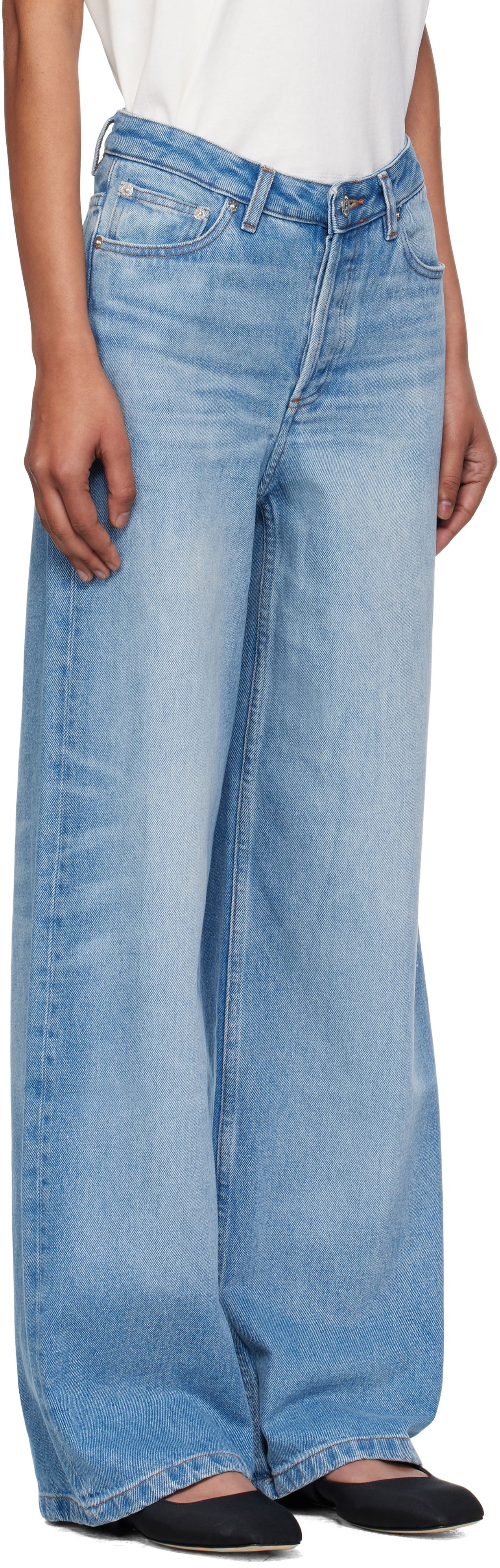 Kavbojke A.P.C. A.P.C. Elisabeth Wide-Leg Jeans Modra | COHIC-F09181, 1