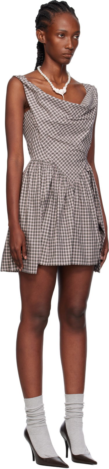 Obleke Vivienne Westwood Vivienne Westwood Sunday Plaid Mini Dress Večbarvna | 1101039H-W0178-, 1