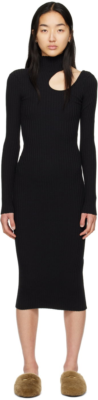 Obleke Anine Bing Anine Bing Victoria Midi Cutout Dress Črna | A-02-0340-000