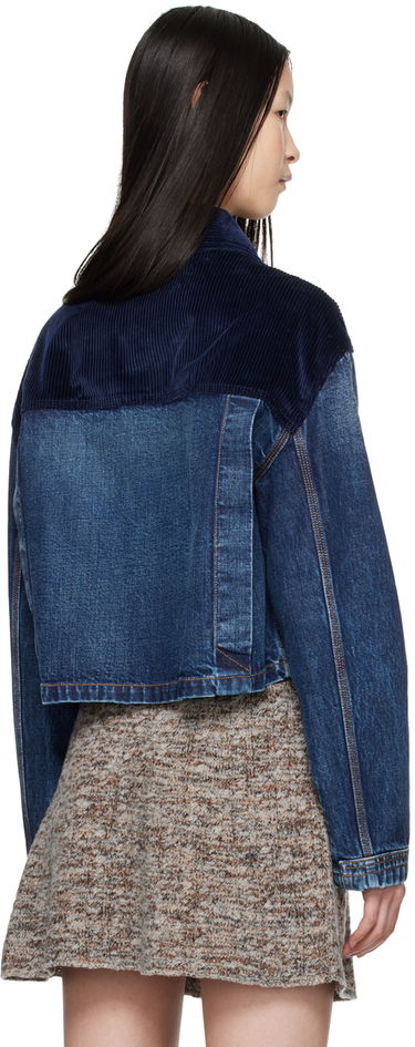 Plašči Stella McCartney Denim Jacket with Collar Modra | 6D02903SPH82, 2