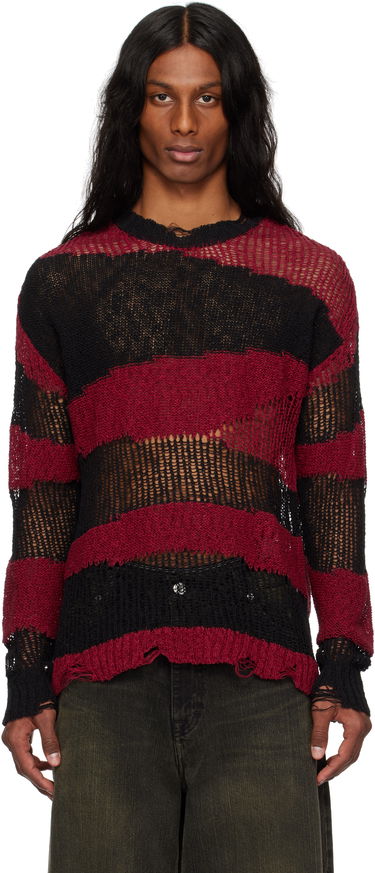 Pleteni pulover Andersson Bell Andersson Bell Striped Distressed Knit Sweater Rdeča | atb1284m, 0