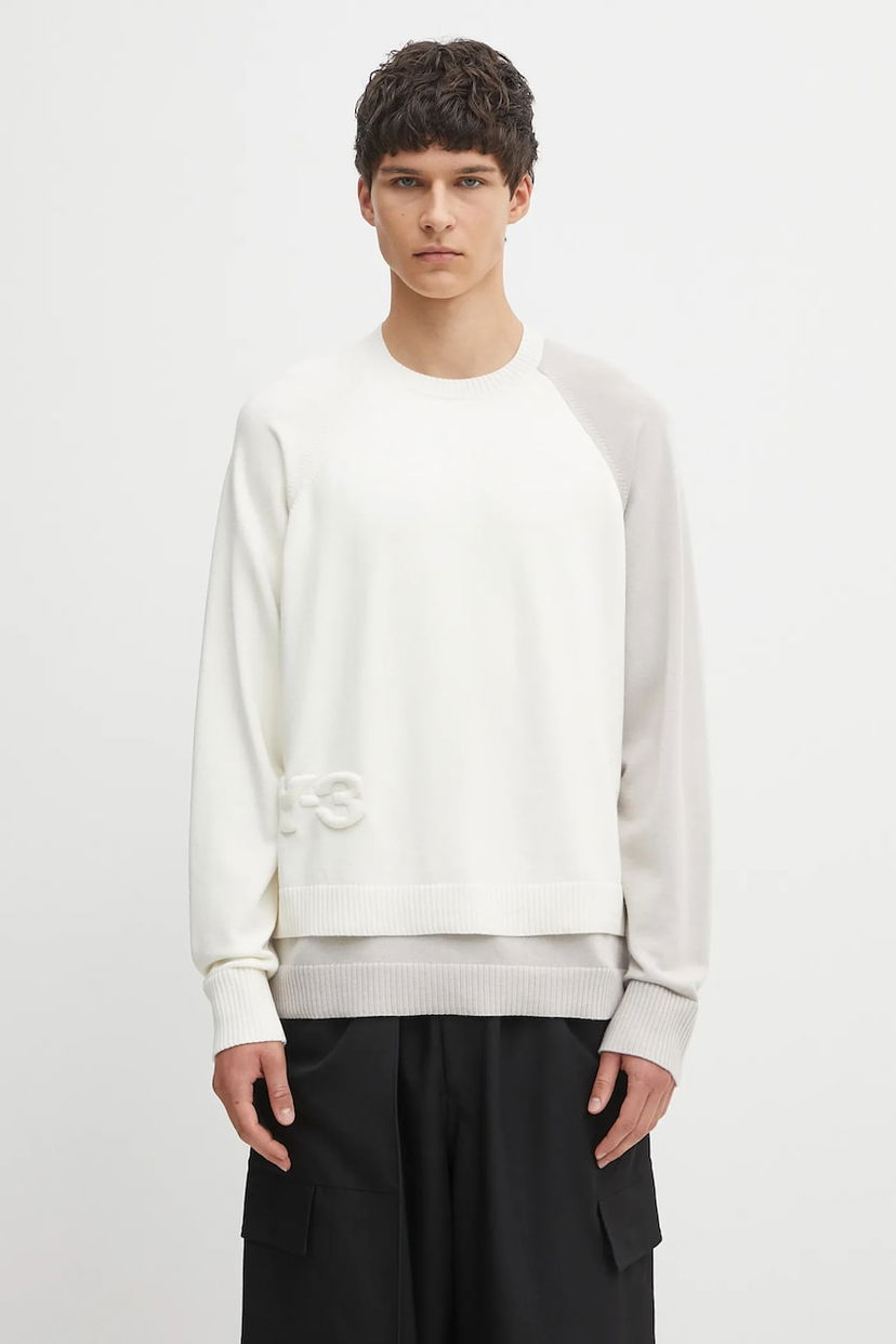 Pleteni pulover Y-3 Y-3 Logo Knit Sweater Bela | KB4642