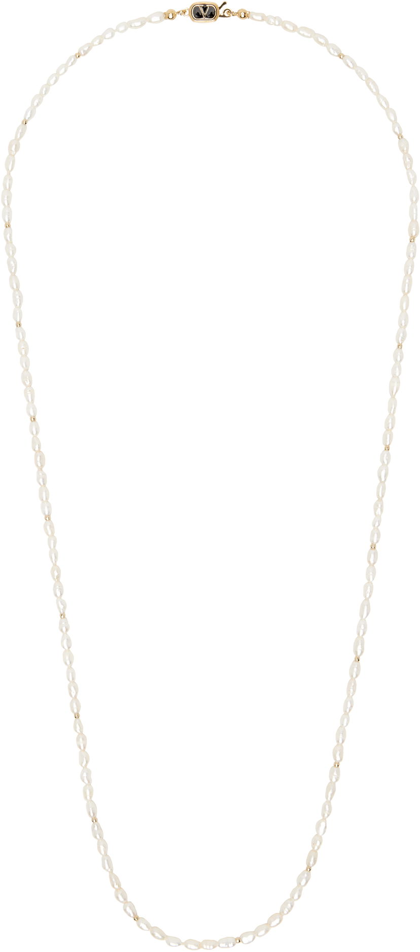 Ogrlica Valentino Valentino Garavani VLogo Pearl Necklace Bela | 6Y2J0T00CRW