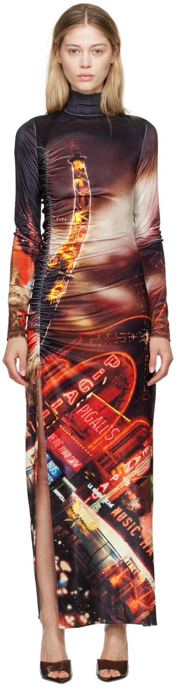 Obleke Jean Paul Gaultier Gaultier 'The Velvet Pigalle' Maxi Dress Večbarvna | 24/30-F-RO257-J554-00301550