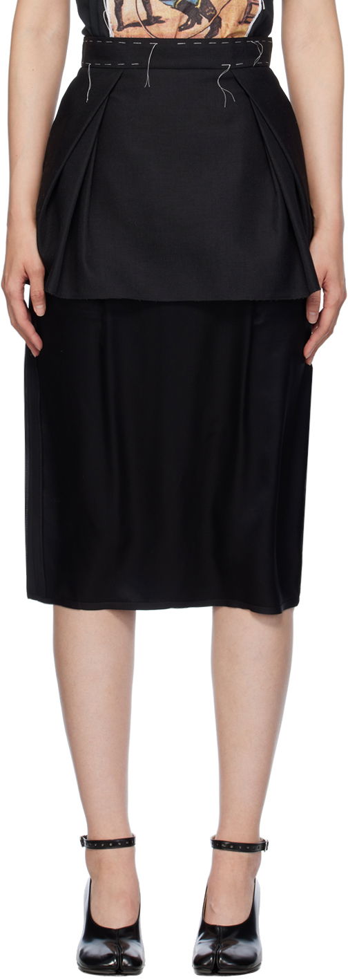 Krila Maison Margiela Work-In-Progress Midi Skirt Črna | S51ME0021 S78413