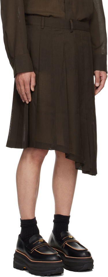 Krila Feng Chen Wang Feng Chen Wang Pleated Asymmetrical Skirt Rjava | FUS19SK01K, 1