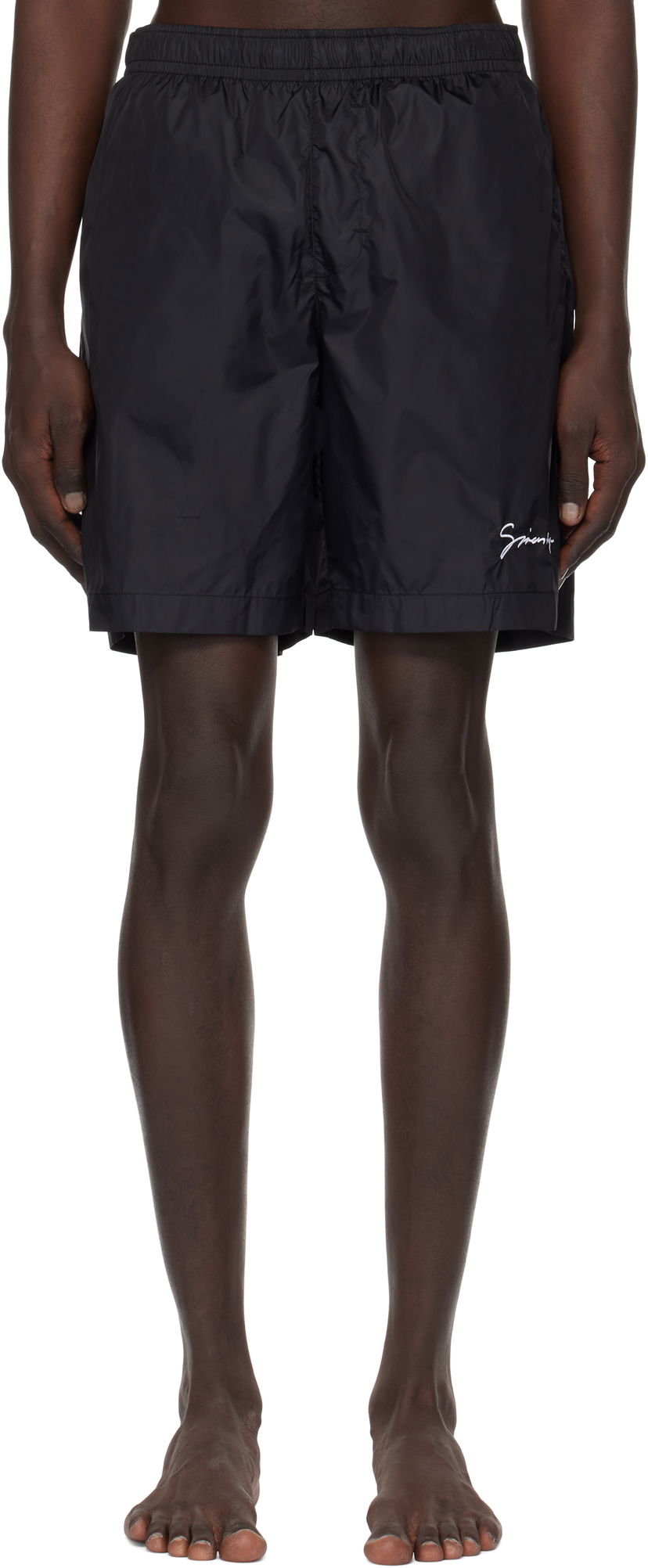 Kopalke Givenchy Logo Embroidery Swim Shorts Črna | BMA01L1537004