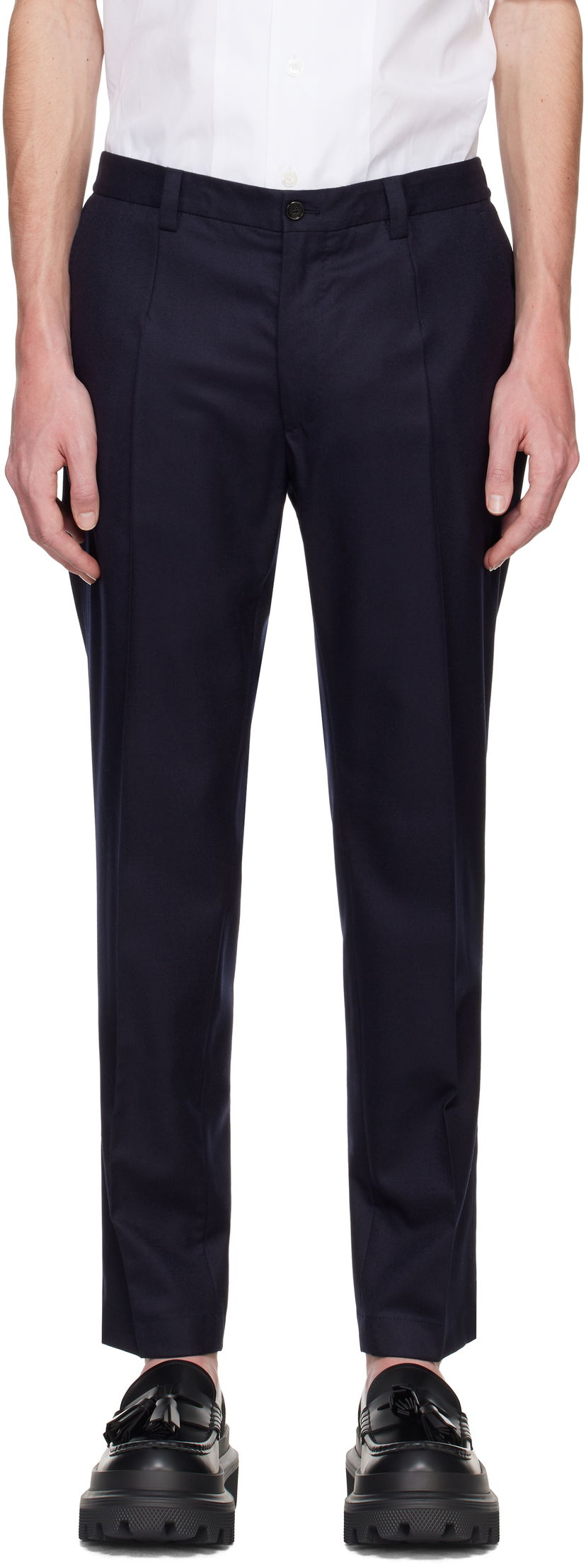 Hlače Dolce & Gabbana Tailored Flannel Trousers Modra | GW13ETFU21Q
