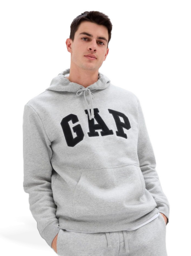 Pulover GAP Fleece Arch Hoodie Siva | 850834-01